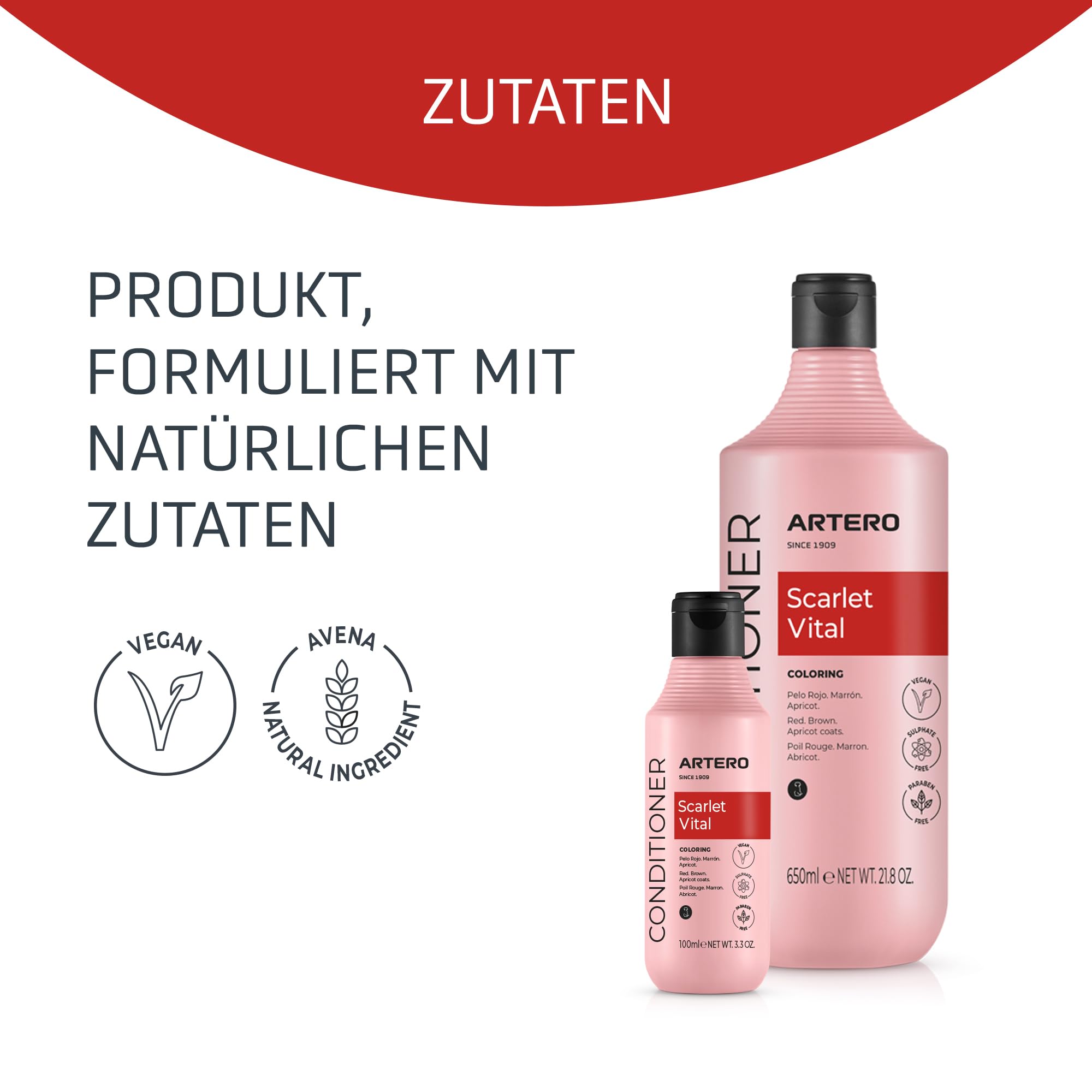 Artero Scarlet Vital Farbintensivierungsmaske für Hunde, Rot, Braun, Schokolade und Apricot, 100 ml
