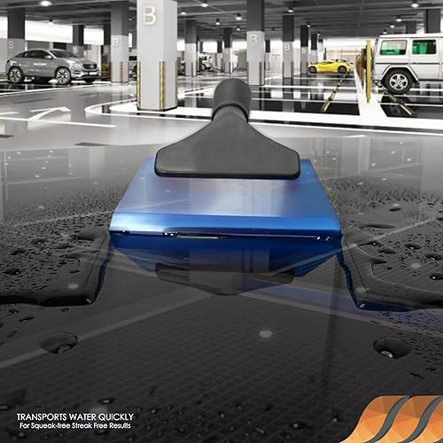 Miniatura 2 de EHDIS Escobilla pequeña de goma de 5 pulgadas para automóvil, vidrio, espejo, ducha, automóvil, ventanas, color rojo (azul, 2)