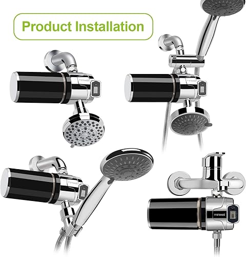 Miniatura 6 de Miniwell Filtro de ducha de lujo L760-E201-2 Cartuchos reemplazables, purificador de alto rendimiento para eliminar el carbón activado con cloro