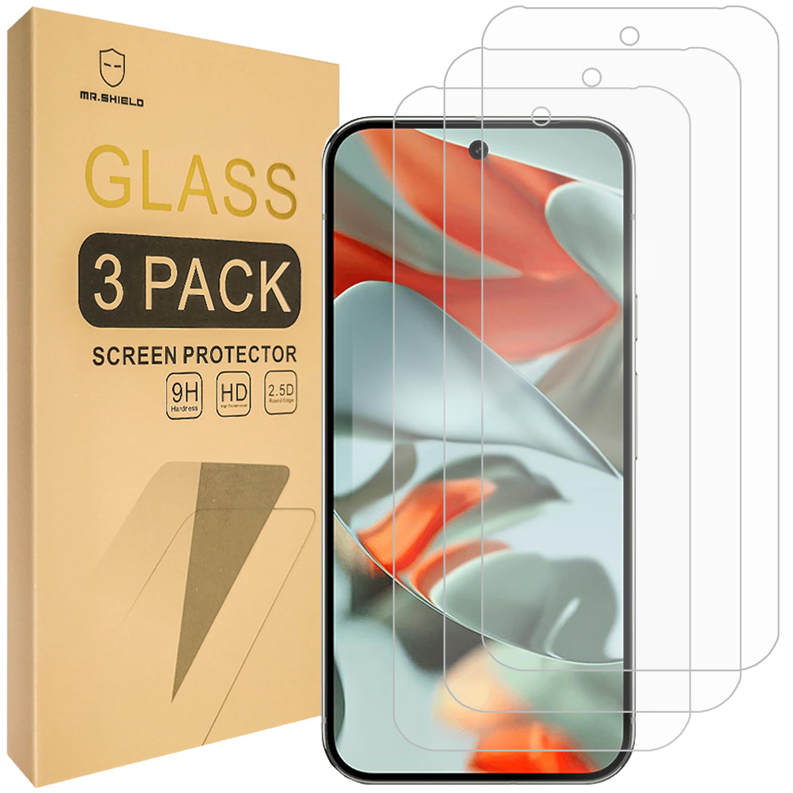Mr.Shield Pellicola In Vetro Temperato Per Google Pixel 10/10 Pro/9/9 Pro, 3 Pezzi, 9H, Compatibile Con Impronte Digitali - 6