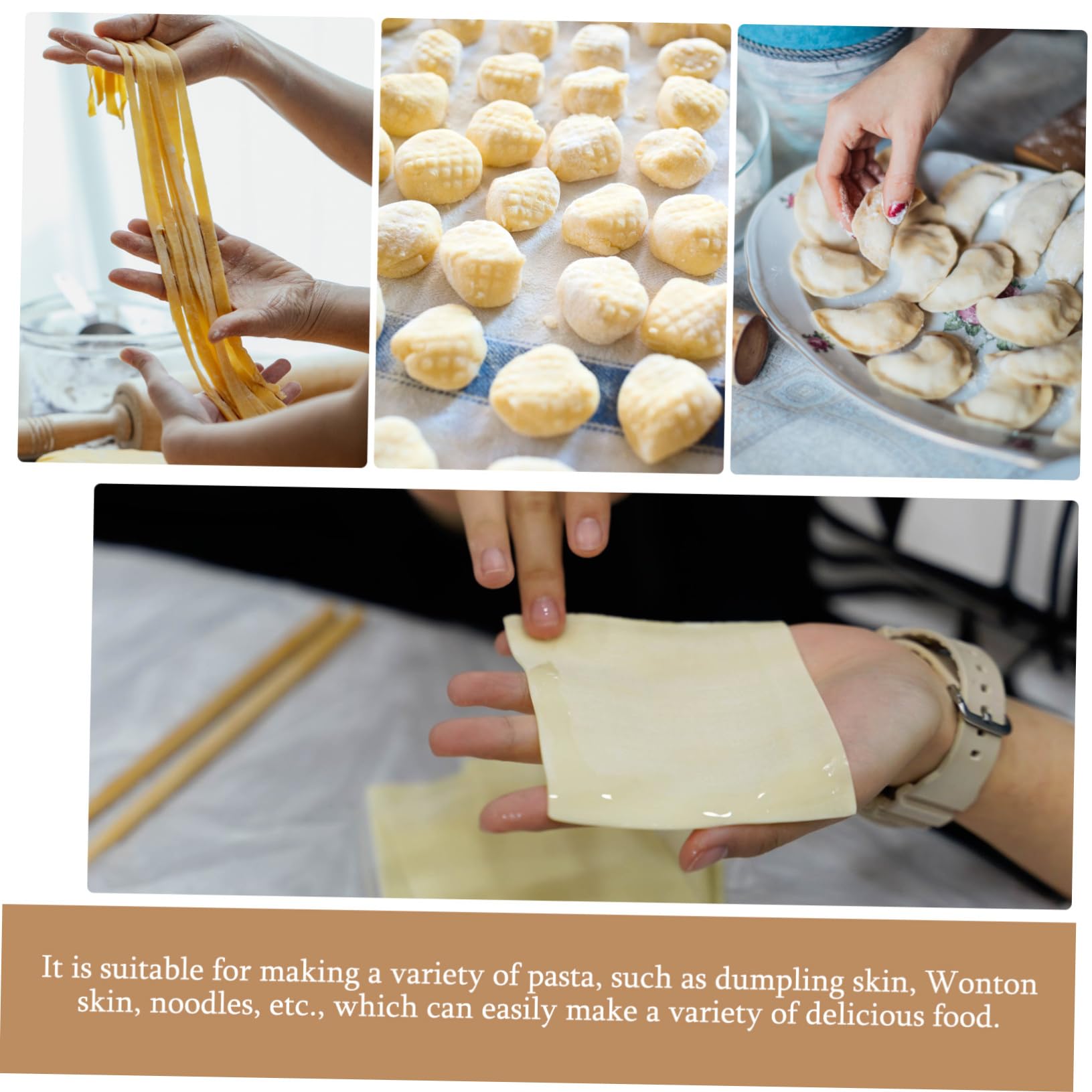 MUCKLILY 2pcs Gnocchi Board Ergonomic Wooden Pasta Maker Dough Scraper for Stripe Shaped Pasta for Home Baking and Cooking