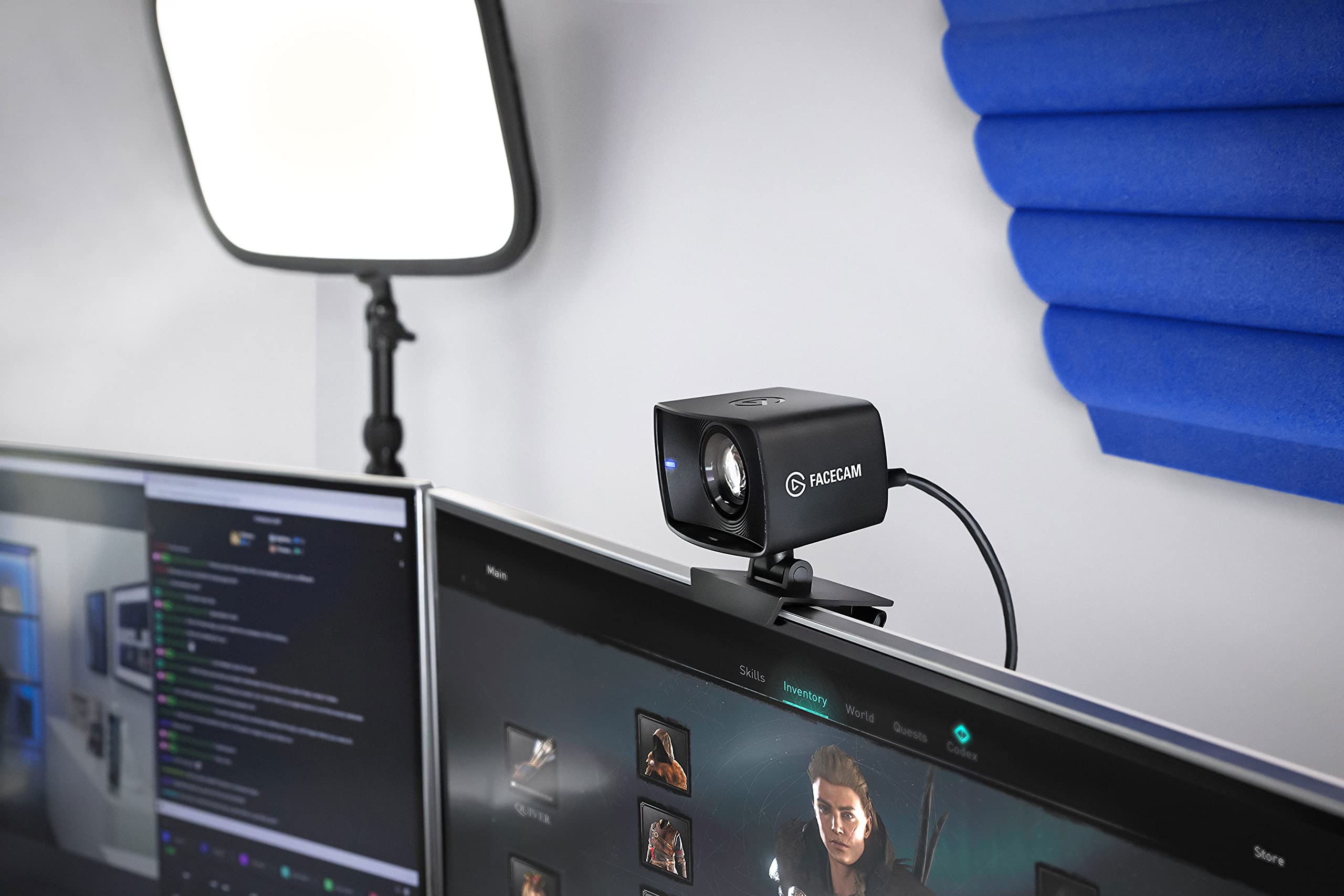 Elgato Facecam - Webcam Full HD 1080p60 real para streaming, juegos, videoconferencia, sensor Sony, corrección de luz avanzada, controles avanzados, funciona con OBS, Zoom, Teams y demás, para PC/Mac