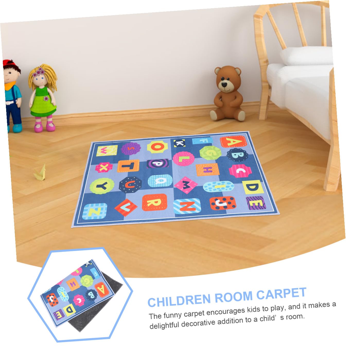 Spielteppich für Kinderzimmer und Spielzimmer, 1 Stück, Polyester