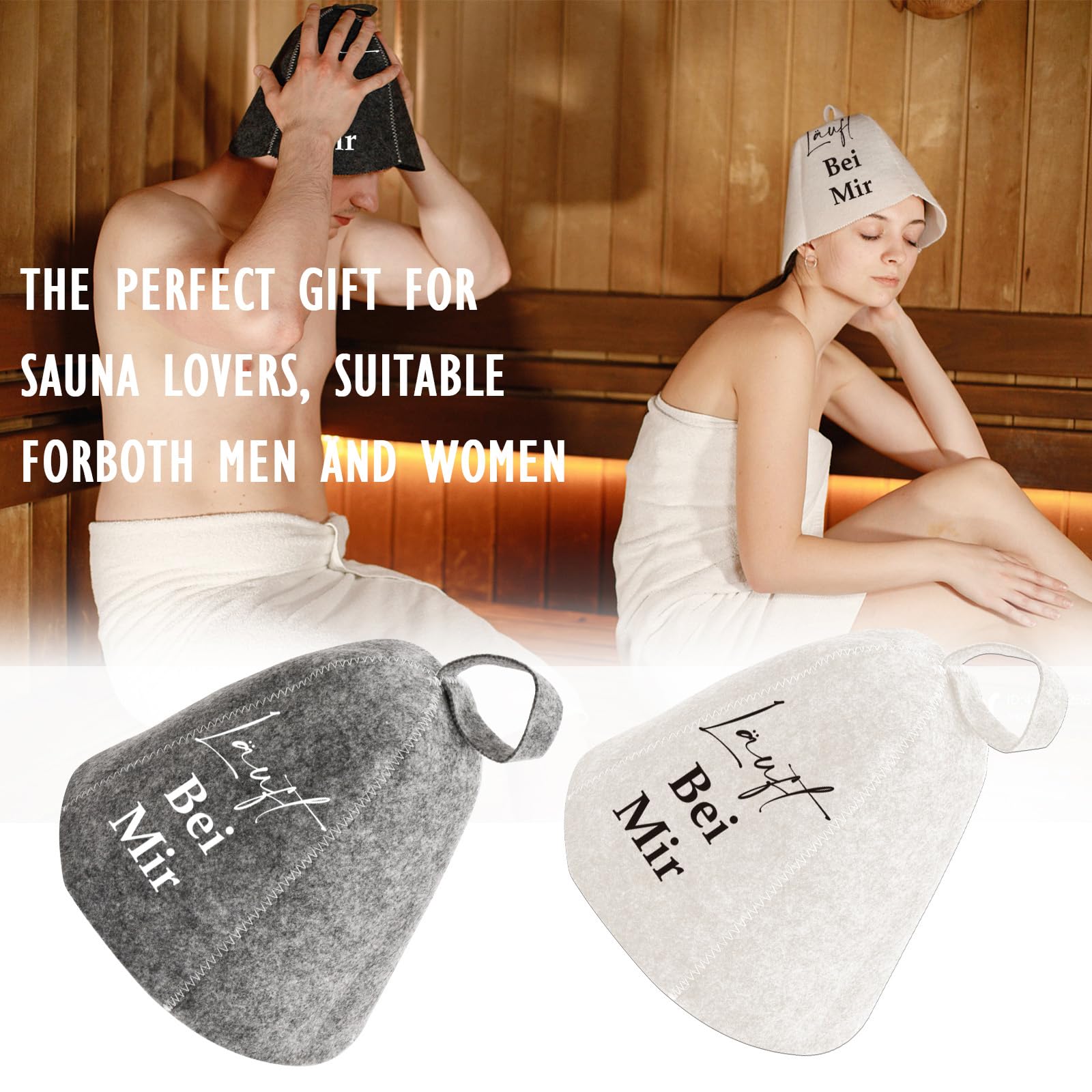 Bonnet de sauna en feutre lot de 2 pour homme et femme