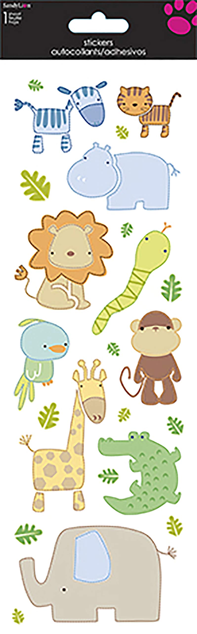 Sandylion Sandy Lion SB4X12FO Jungle Animals Foam Sticker 4''X12''