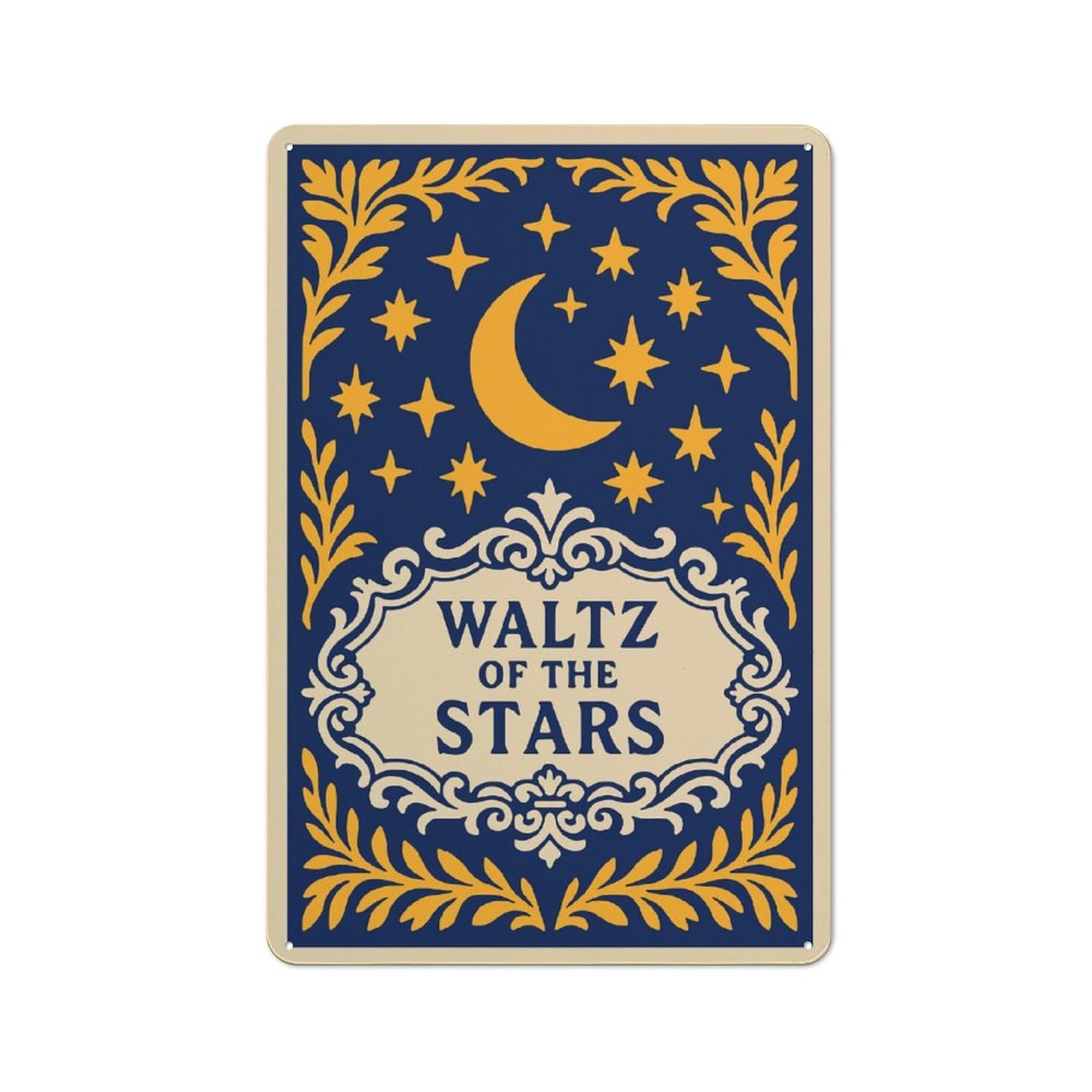 Junmoney Style-3 Modern Vintage Waltz Of The Stars Illustration Office Metal Sign 30X20cm, Creative Space Decor For Home Office, Reading Corner Or Bedroom