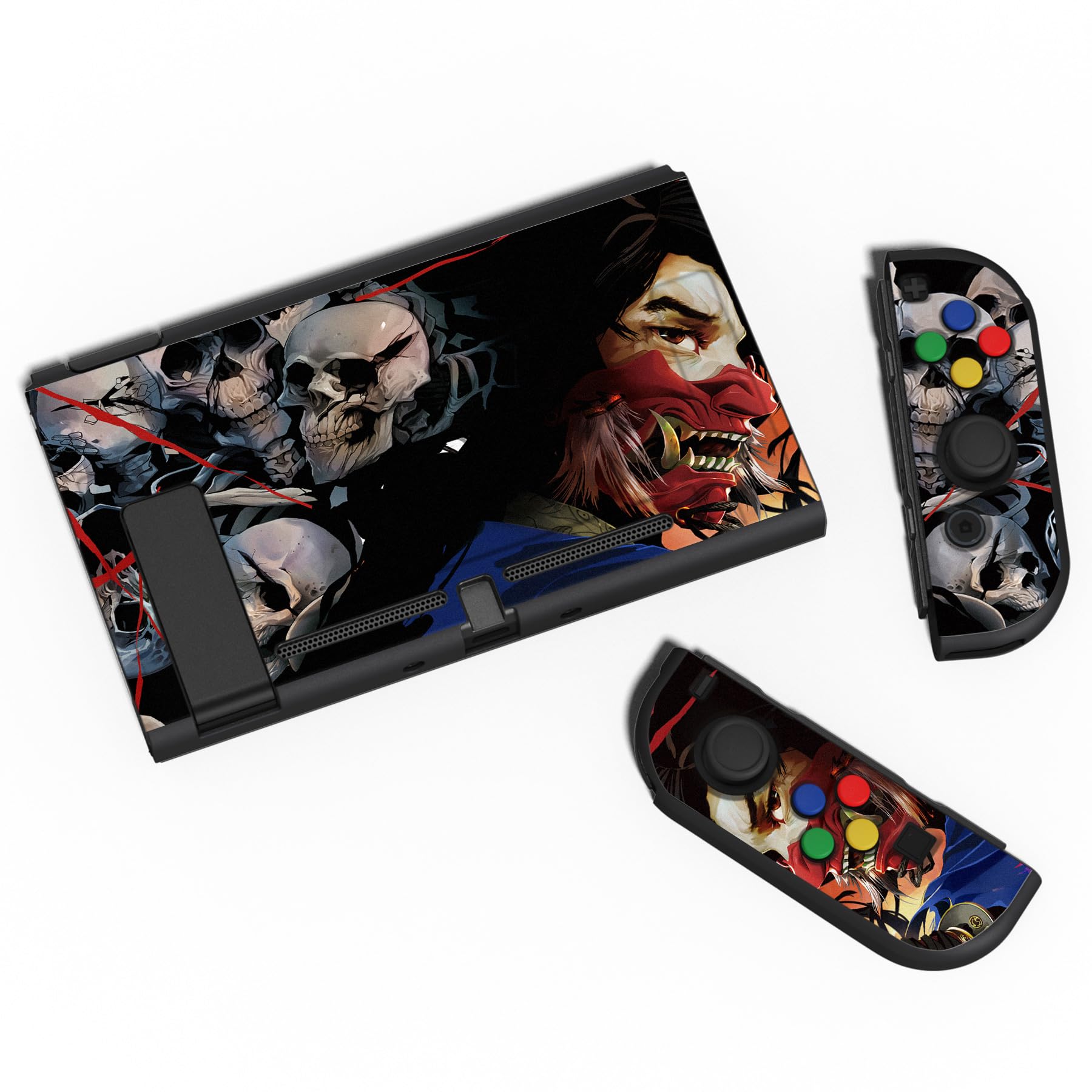 playvital ZealProtect - Custodia protettiva morbida per Nintendo Switch, protezione flessibile per Switch con pellicola protettiva in vetro temperato, impugnature per pollice e tappi per pulsanti ABXY