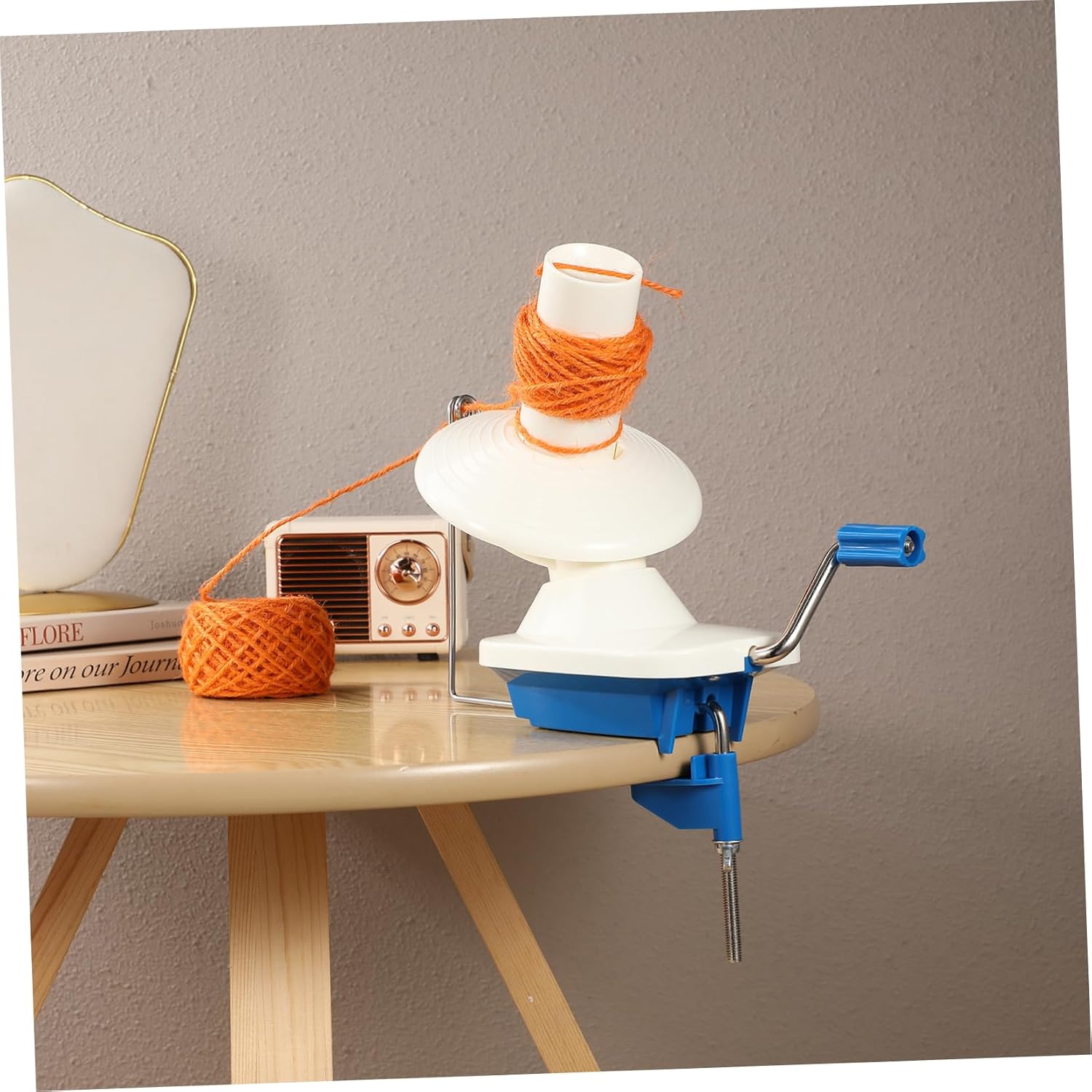 Artibetter Hand Operated Yarn Winder Yarn Ball Winder for Crocheting Knitting Supply Wood for