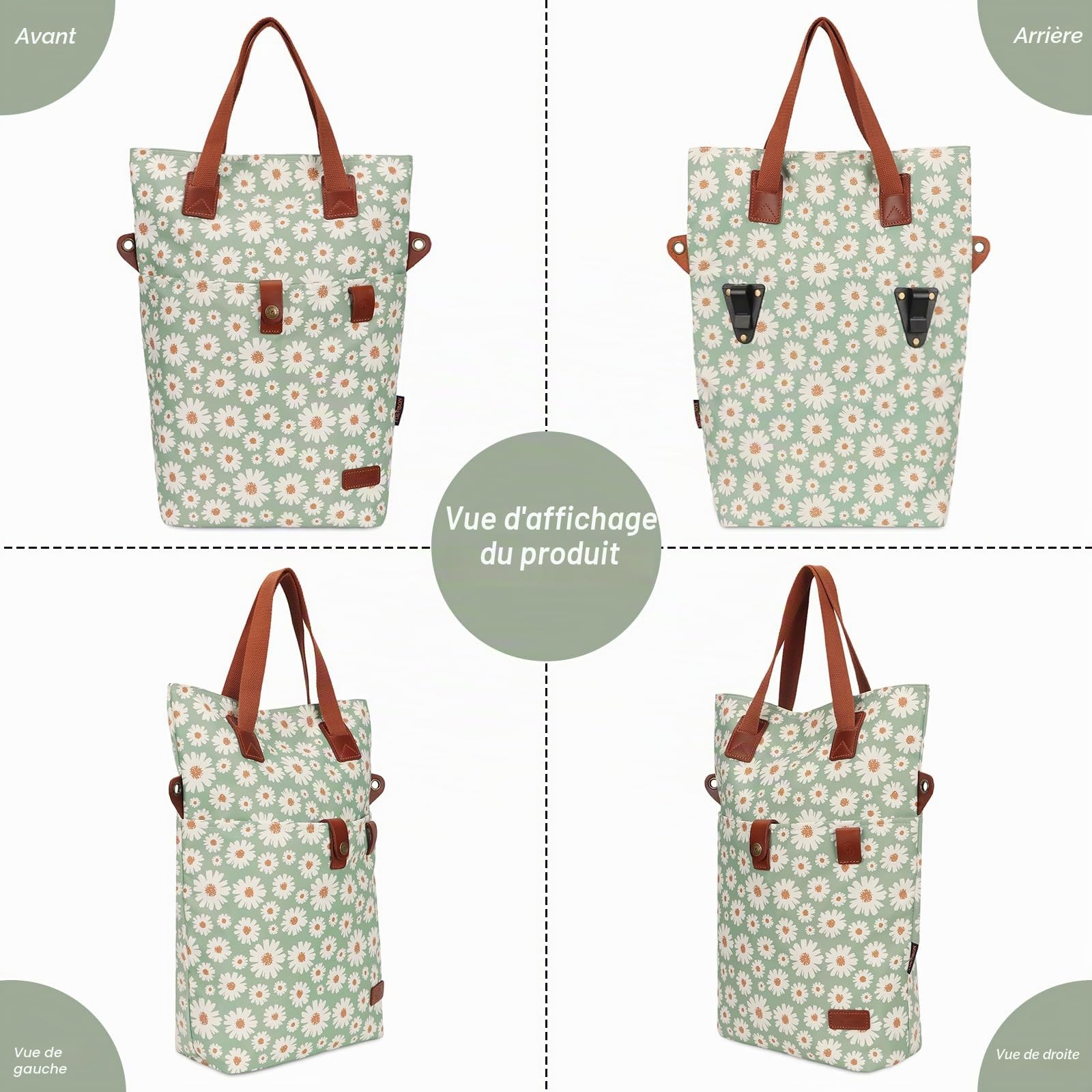 Sacoche arrière de vélo pour Femme, Sac à Main, Pochette de téléphone, Motif Floral