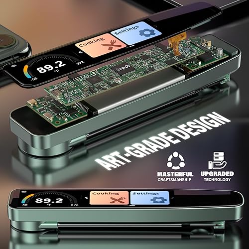 Miniatura 3 de Termómetro digital inteligente para carne de próxima generación, pantalla táctil HD de 3.8 con Temp-OS, lectura instantánea de 0.5s, 0.5F, 58572F