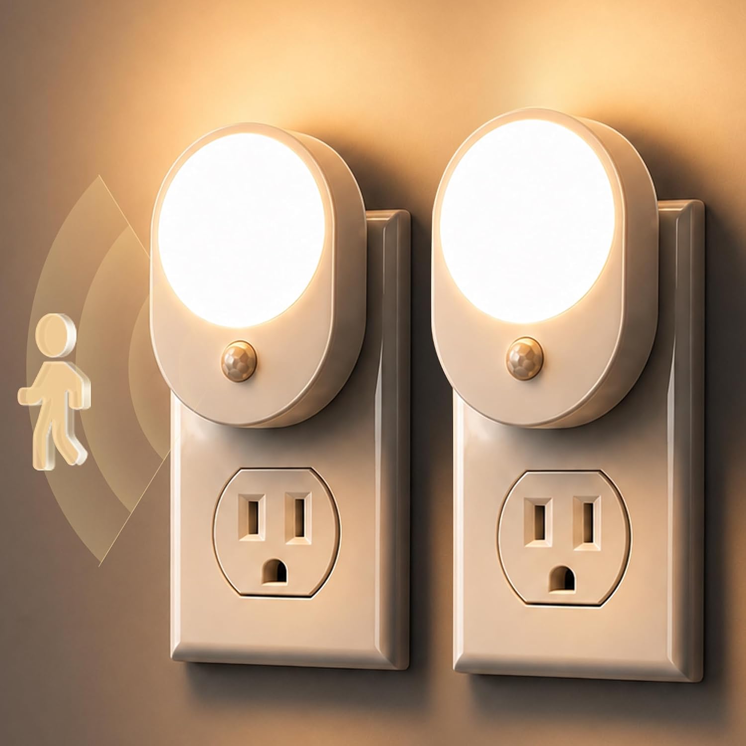 L LOHAS LED Motion Sensor Night Light,[2-Pack] Night Lights Plug into Wall