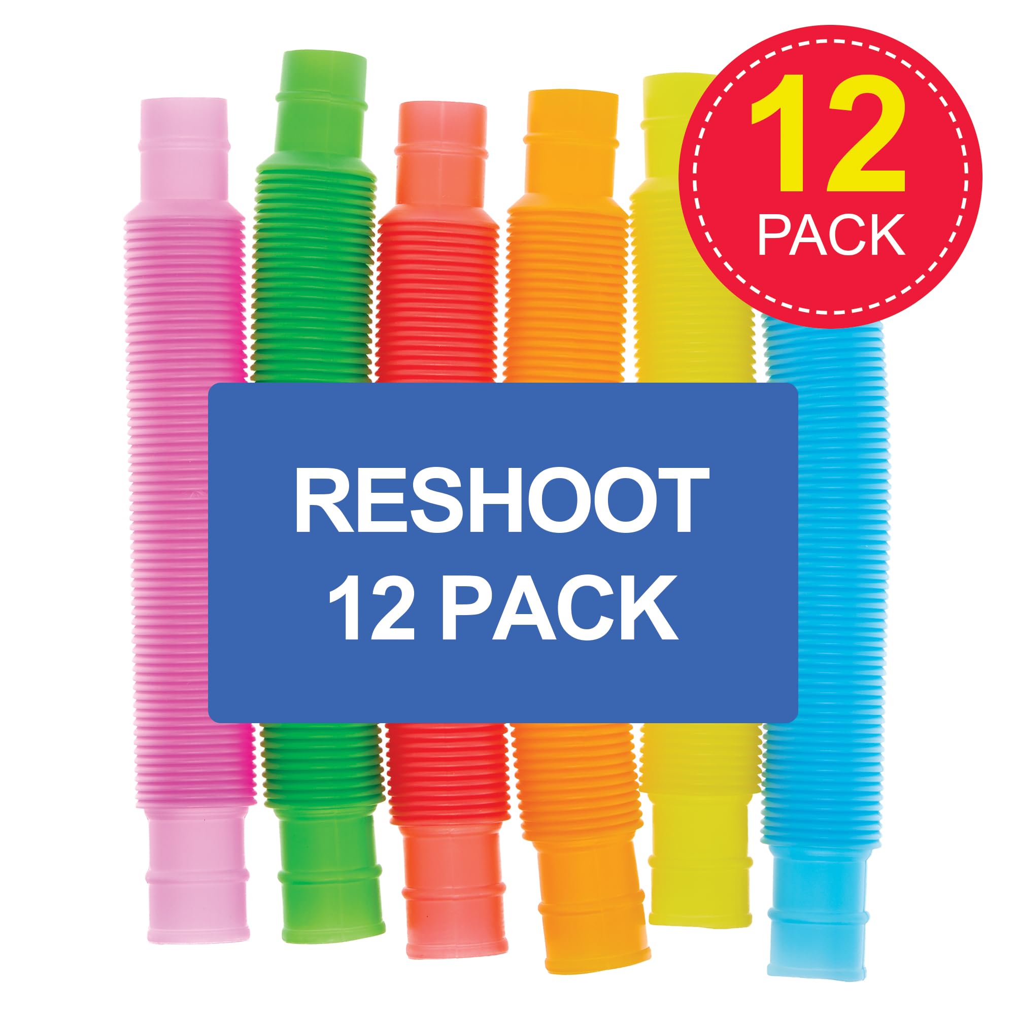 Baker Ross FN225 Pop Tube Fidget Toys - Pack of 12, Entertaining Fidget Toys for Kids Party Bags, Multicolour, 13 cm - Image 2
