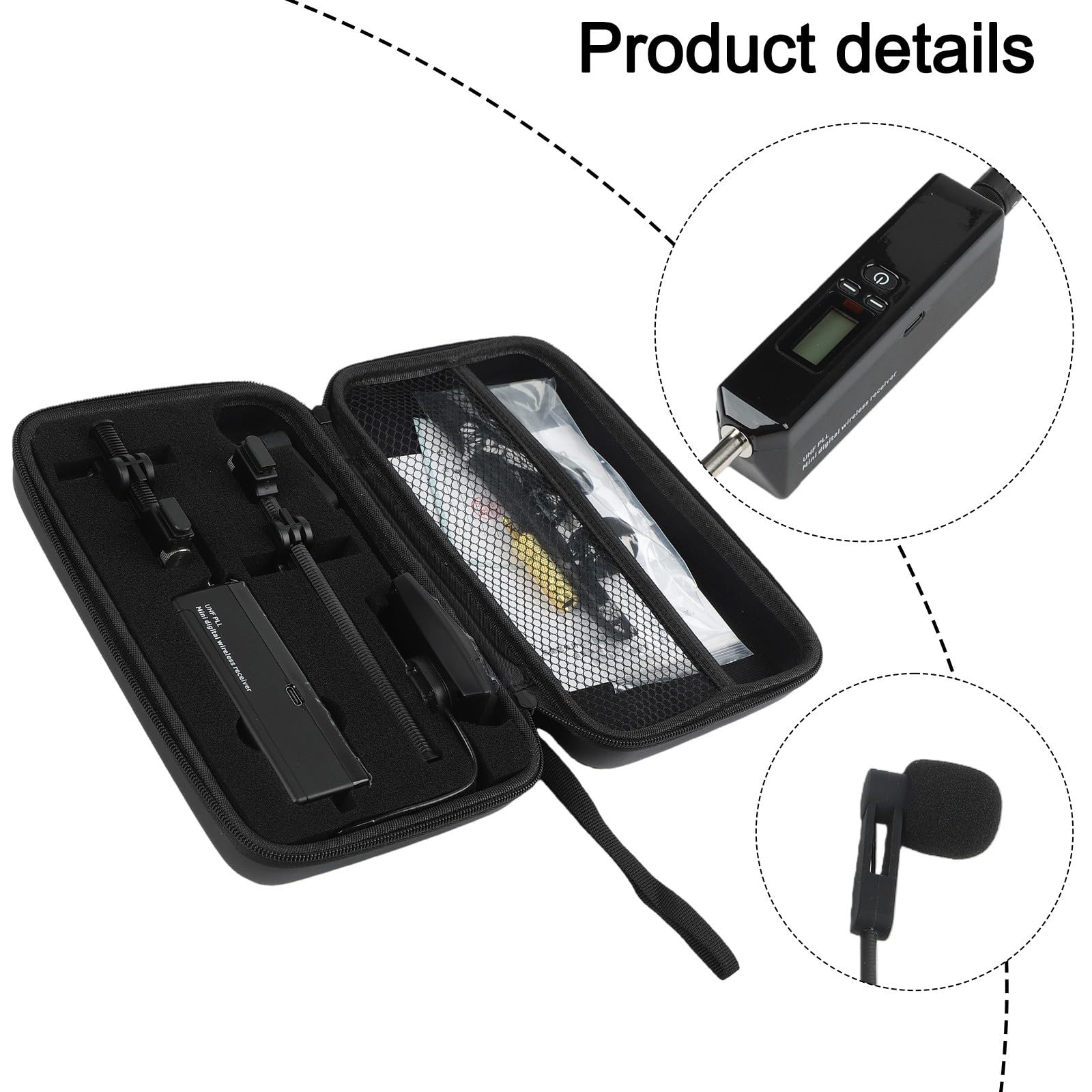 UHF Kabelloses Violinenmikrofonsystem, 610-690 MHz Clip-On-Mikrofon mit einstellbarer Verstärkung, klarer Klang für Musiker