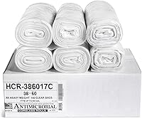 Vista 77 de Aluf Plastics - Bolsas de basura de alta densidad, 10 galones, 1000 unidades, 8 micras (eq), 24 x 24 pulgadas, negras, para baño, oficina