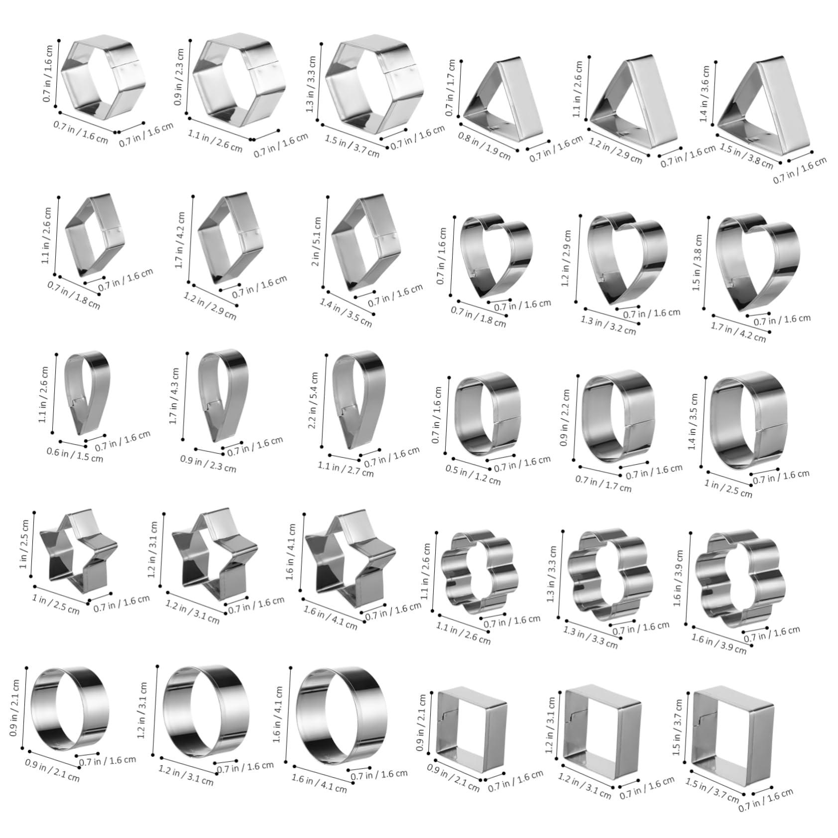 Toyvian 4 Formine Biscotti In Acciaio Con Faccine Sorridenti – Stampi Rotondi, Cuore, Fiore Ed Esagono Per Dolci E Pasta Di Zucchero