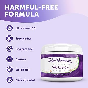Vulva Harmony Vaginal Moisturizer Cream - Vulva Balm, No Estrogen, 2.25 Oz | Bloom Krans - Aloe Vera, Avocado & Olive Oil Blend - Helps Soothe Dryness, Irritation & Chafing - Gentle Daily Intimate Care