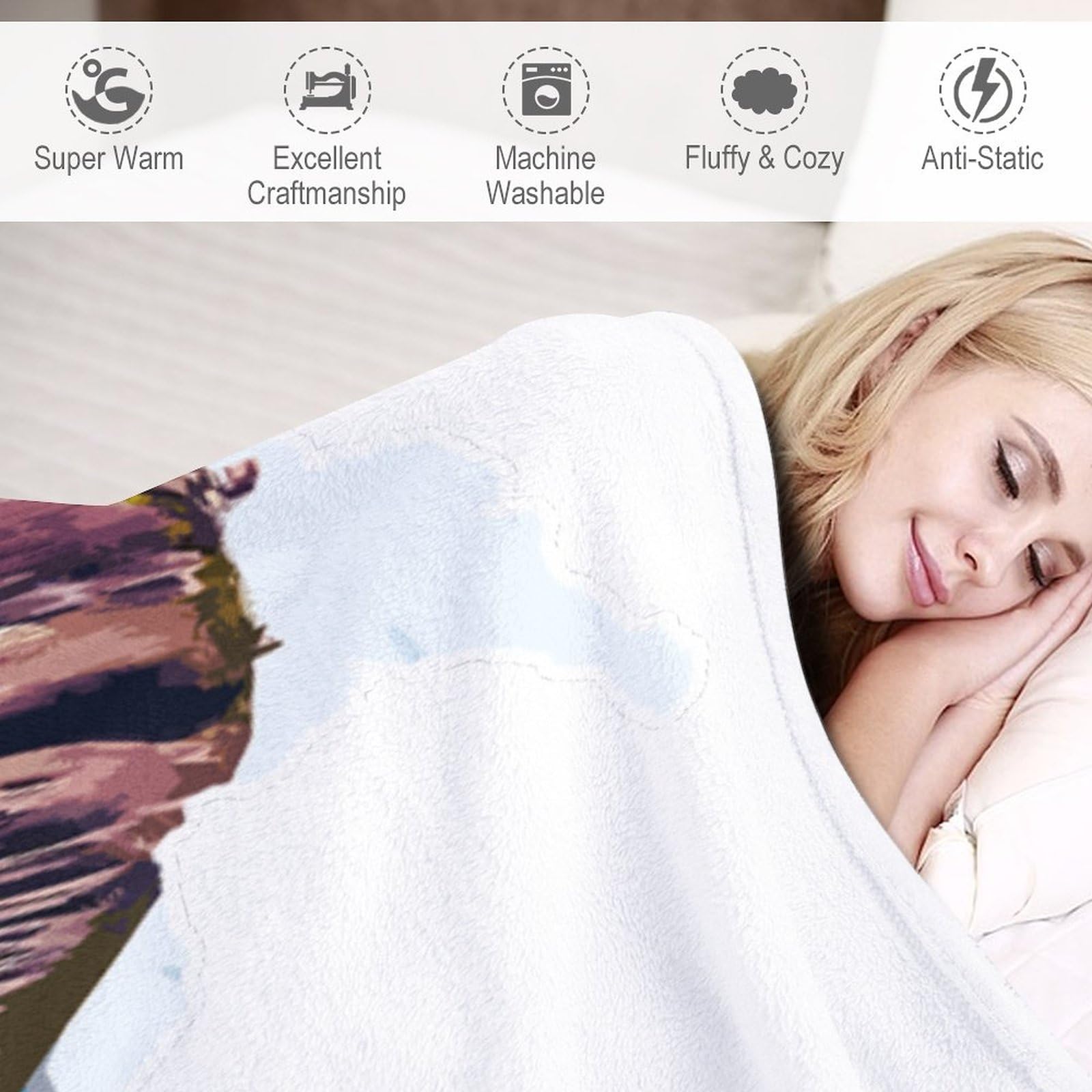 Manta de cama de forro polar Colombia de 70 x 80 pulgadas, de felpa, acogedora, con impresión artística de nación, regalo de hito, manta suave para niños, adolescentes, hijos, maridos, hombres, novios