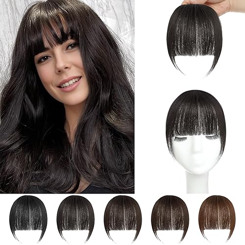Miniatura 1 de Extensiones de cabello con clip de cabello 100% humano, extensiones de cabello con clip de flequillo, flequillo con clip, flequillo falso con sienes