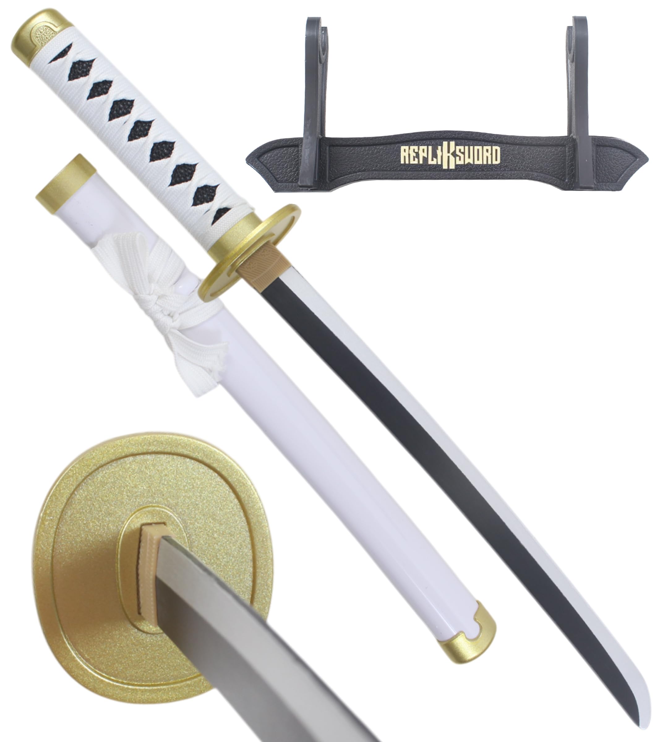 Mini Katana Wado Ichimonji Epee en Bois Sabre Zoro - 45cm + Presentoir en Bois Inclus