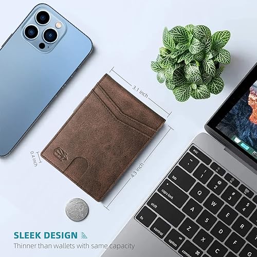 Miniatura 4 de Zitahli Slim Wallet for Men Gifts 12 Card Slots ID Window With Money Clip Minimalist RFID Front Pocket Bifold Leather Small Thin Gift Box Dad