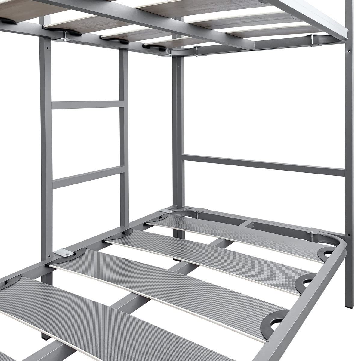 Homey - Litera Reforzada Completa con Barandilla y Escalera Metálica, Estructura de 40 x 30 mm con Láminas Anchas Anti - Ruido, 90x190
