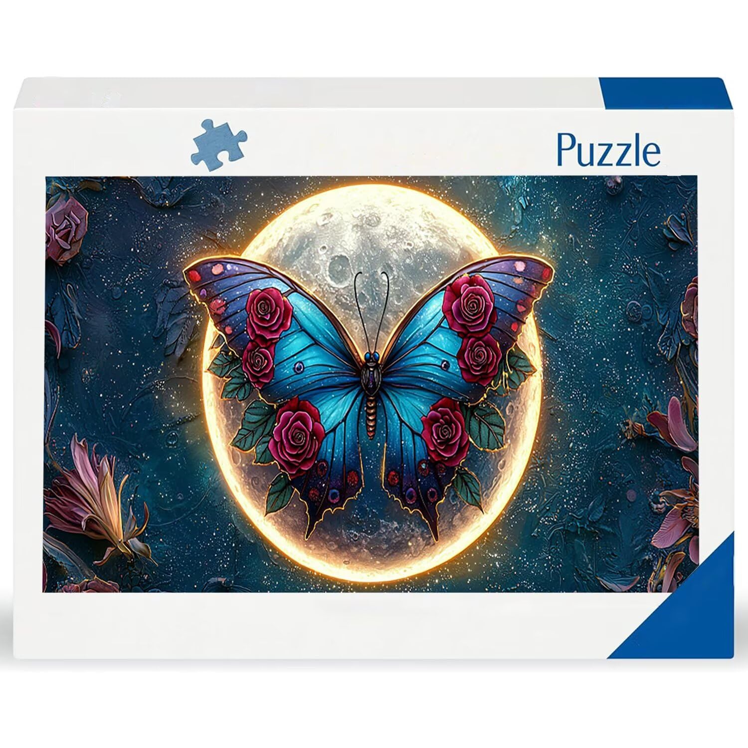 Puzzle dla dorosłych 1100 elementów, puzzle z niebieskim motylem, dla dorosłych Klasyczne puzzle od 14 lat junior, rodzinne puzzle rozrywka w domu prezent 87x42cm l-623