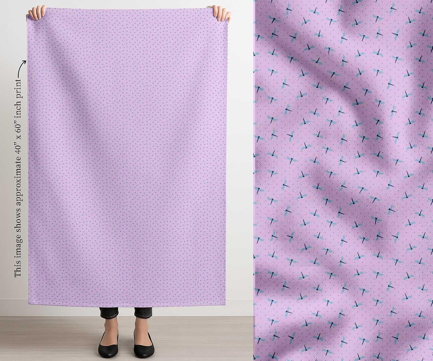 Soimoi Cotton Canvas | 42" Wide, Sold by The Yard | Insect Pattern - Light Violet | Durable Medium Weight Fabric for Bags, Curtains, Crafts & Décor image 3