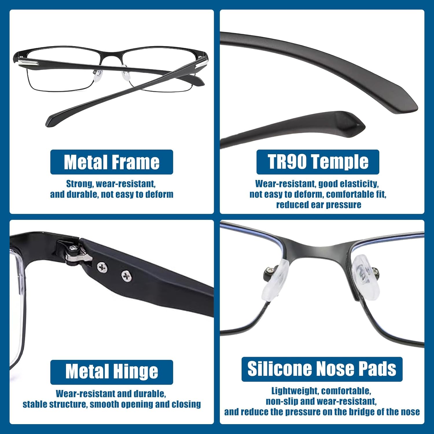 Photochromic Progressive Multifocus Reading Glasses Men Transition Blue Light Blocking Multifocal Computer Readers - Image 5