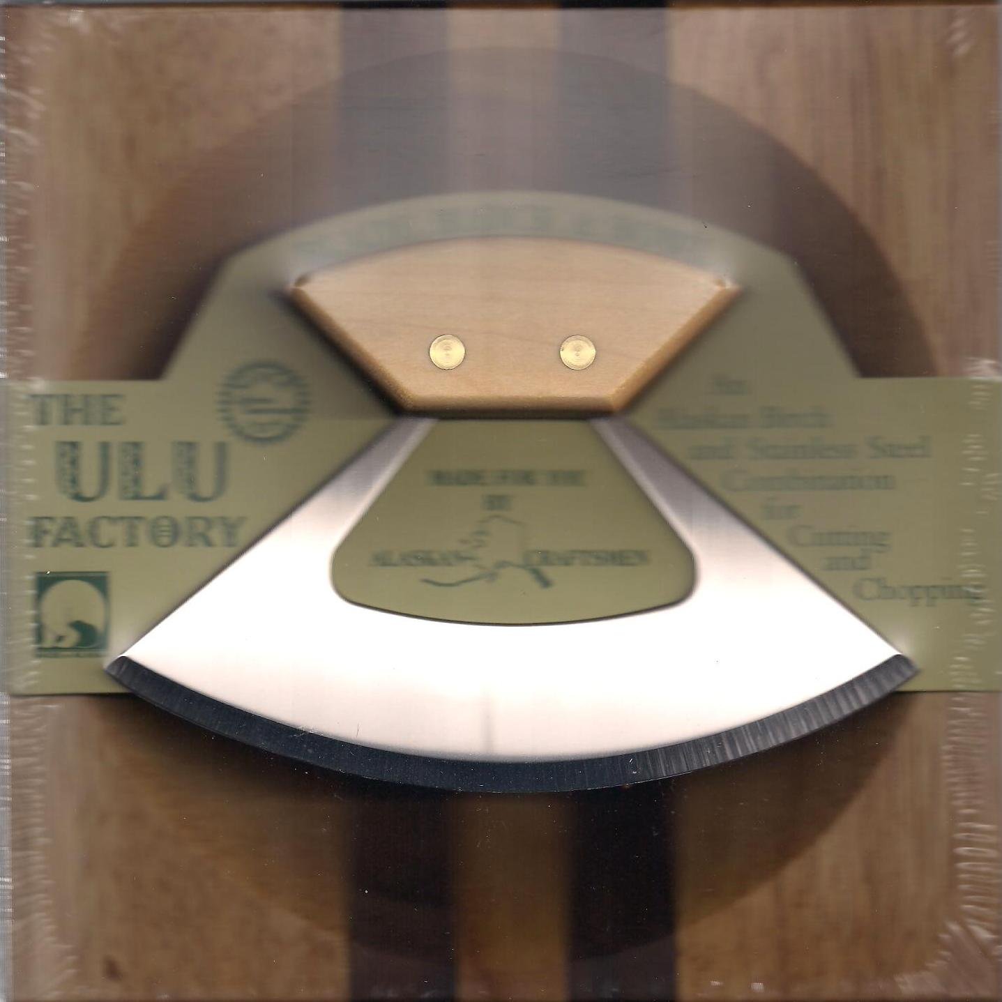 The ULU Factory 7.25" Block w/Deep Dish Chopping Bowl and Umialik Knife with Birch Handle