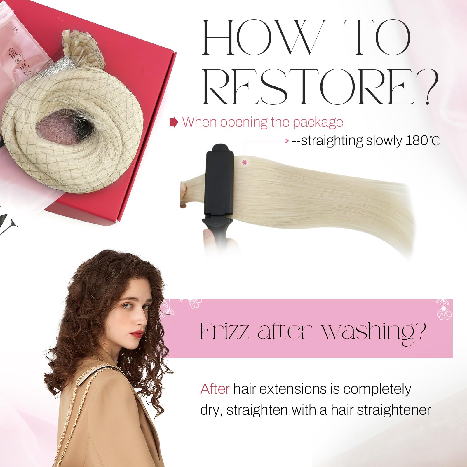 Moresoo Extension Capelli Veri Cheratina Platino Biondo Cheratina per Extension Capelli Veri con Cheratina Extension Cheratina Capelli Veri Biondo Chiaro 40 cm 50g 50 Ciocche #60 1g/1s