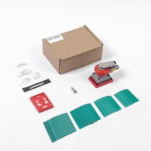 Miniatura 2 de Lijadora orbital aleatoria neumática Lijadora de palma ligera de 3 x 4 pulgadas Órbita de 18" (3 mm) de diámetro 10000 RPM con almohadilla de