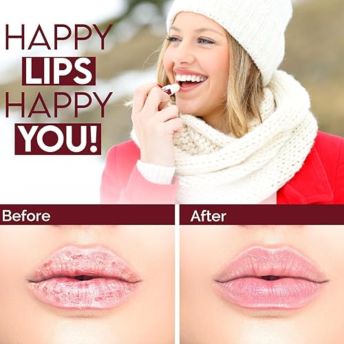 Vista 15 de WBM Bálsamo labial, formulado con cereza y manteca de karité, cuidado labial hidratante para hidratación durante todo el día, 100% natural, lápiz