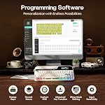 EPOMAKER Glyph Wireless Typewriter Retro Mechanical Keyboard, Screen & Knob & Lever, Wrist Rest, Round PBT Keycap, Hot Swap, RGB, Custom Software, Top-Mount, 75% Creamy Keyboard for PC/MAC
