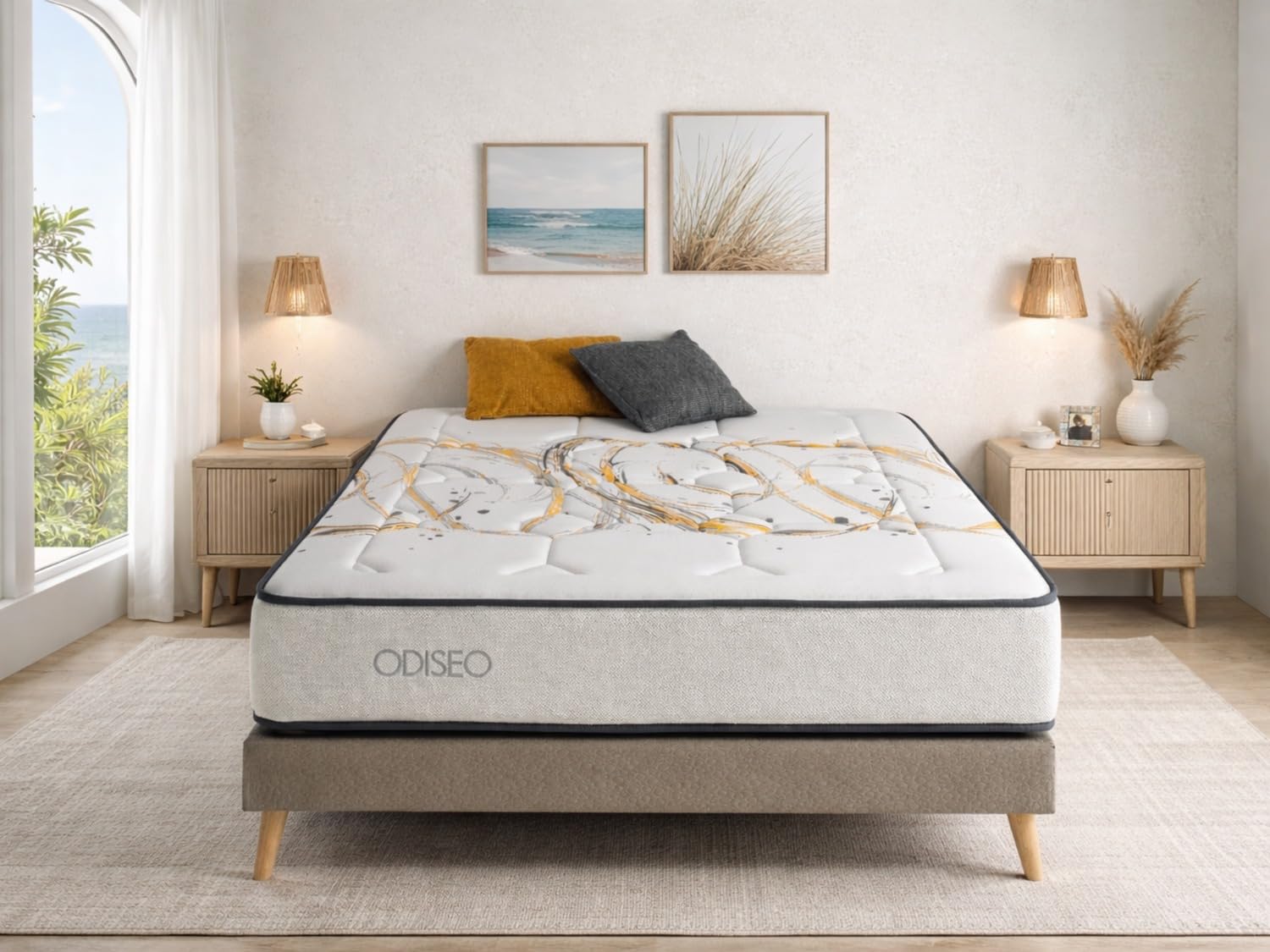 SONHO Colchón muelles ensacados ODISEO Spring Latex 135x190 cm – Altura 31 cm con 2 cm de látex a Cada Lado