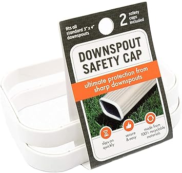 Downspout Safety Cap 3x4 White 2PK