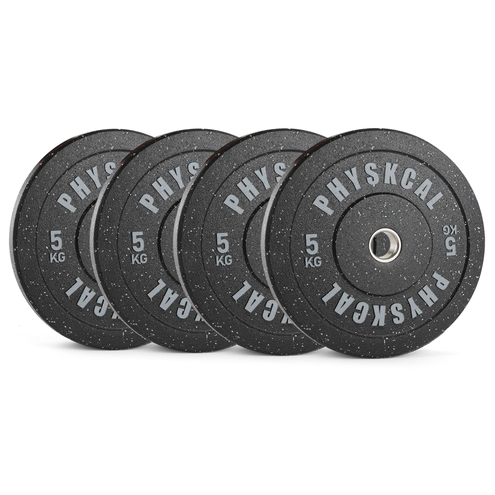 PhysKcal Hi-Temp Bumper Plates Ø50 mm, Disques Olympiques | 5-25 kg | Pour l'haltérophilie & powerlifting, garage & salle de sport à domicile | Absorbe les chocs & protège le sol lors des drops.