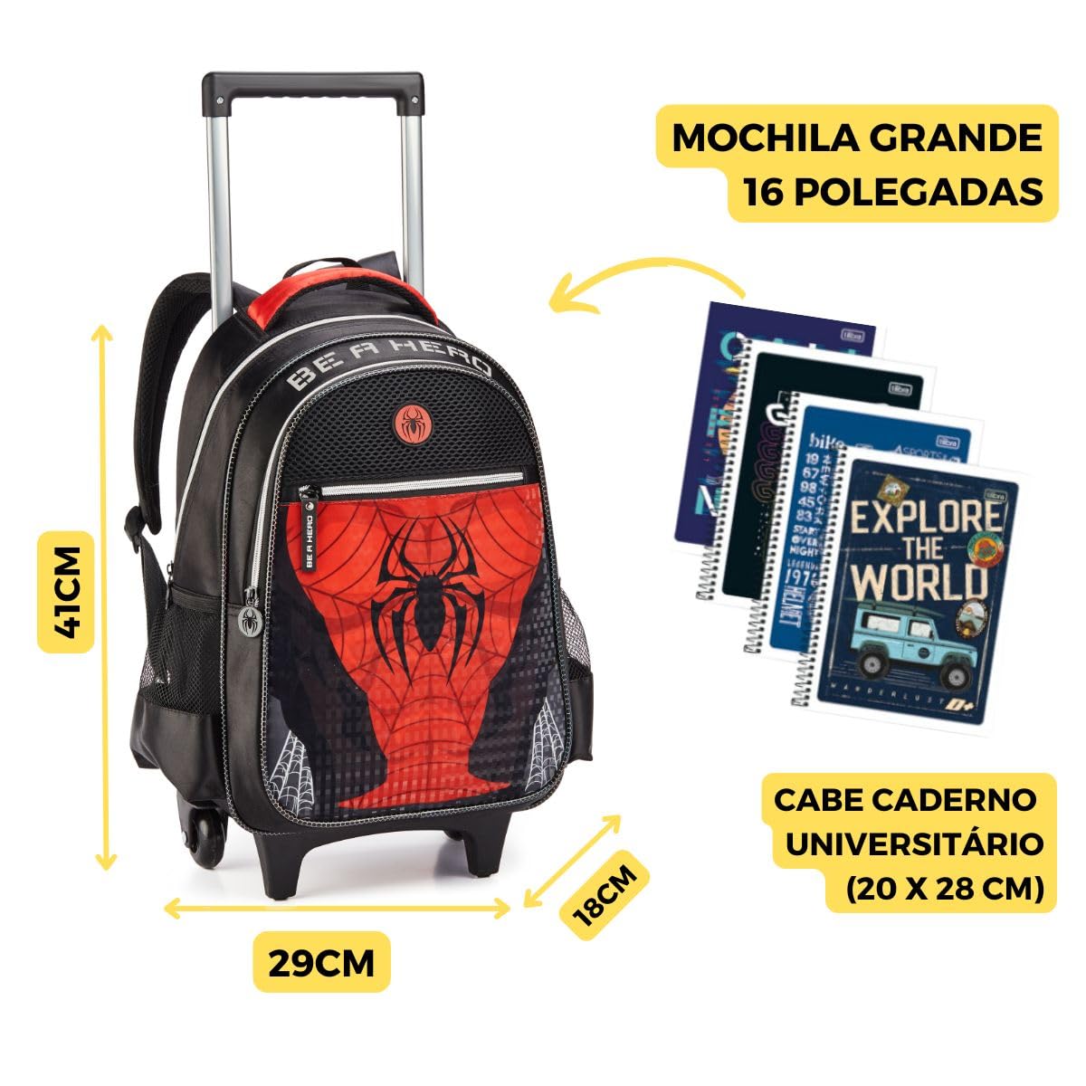 Kit Mochila Rodinha Para Meninos Super Aranha Escolar Spider em promoção! Veja a oferta e mais achadinhos de Mochilas escolares 4 Hoje é o melhor dia para comprar Kit Mochila Rodinha Para Meninos Super Aranha Escolar Spider com aquele preço maroto! Promoção! Aproveite a oferta! 4