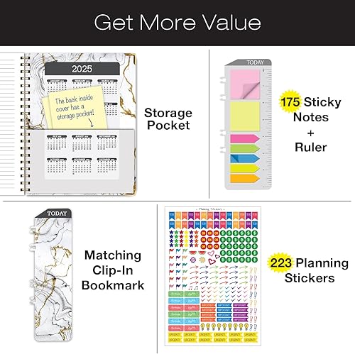 Miniatura 2 de Agenda 2024 de tapa dura (noviembre de 2023 a diciembre de 2024) Agenda diaria, semanal, mensual y anual de 8.5 x 11 pulgadas. Marcador, carpeta de