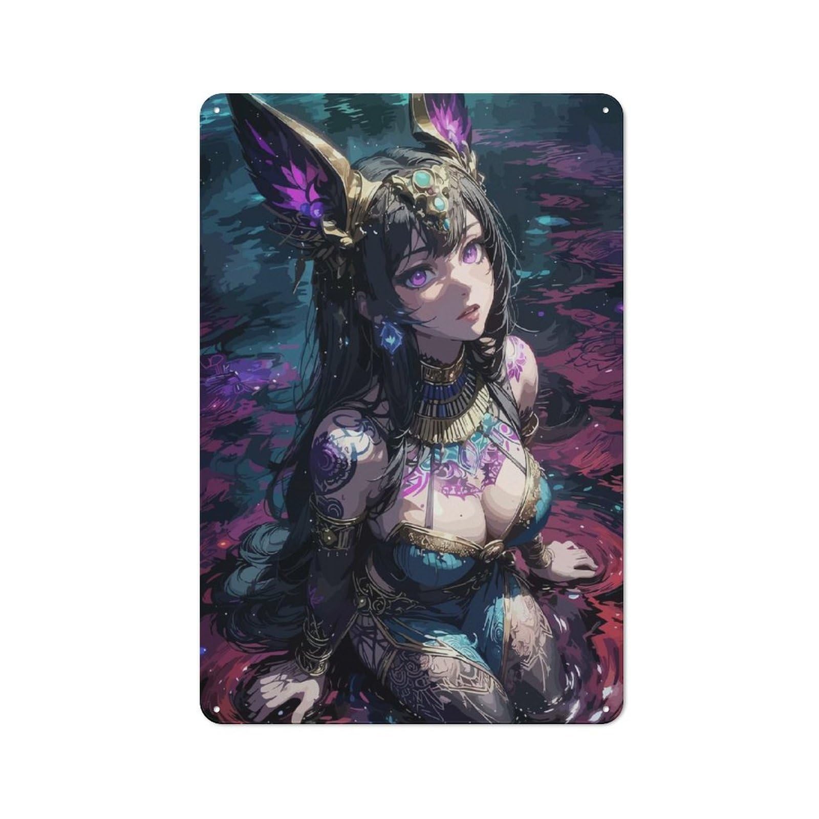 Junmoney Girls Style-4 Black Fox Shed Style Metal Wall Decor 30X20cm, Tin Sign For Conservatory, Home Bar Or Utility Room
