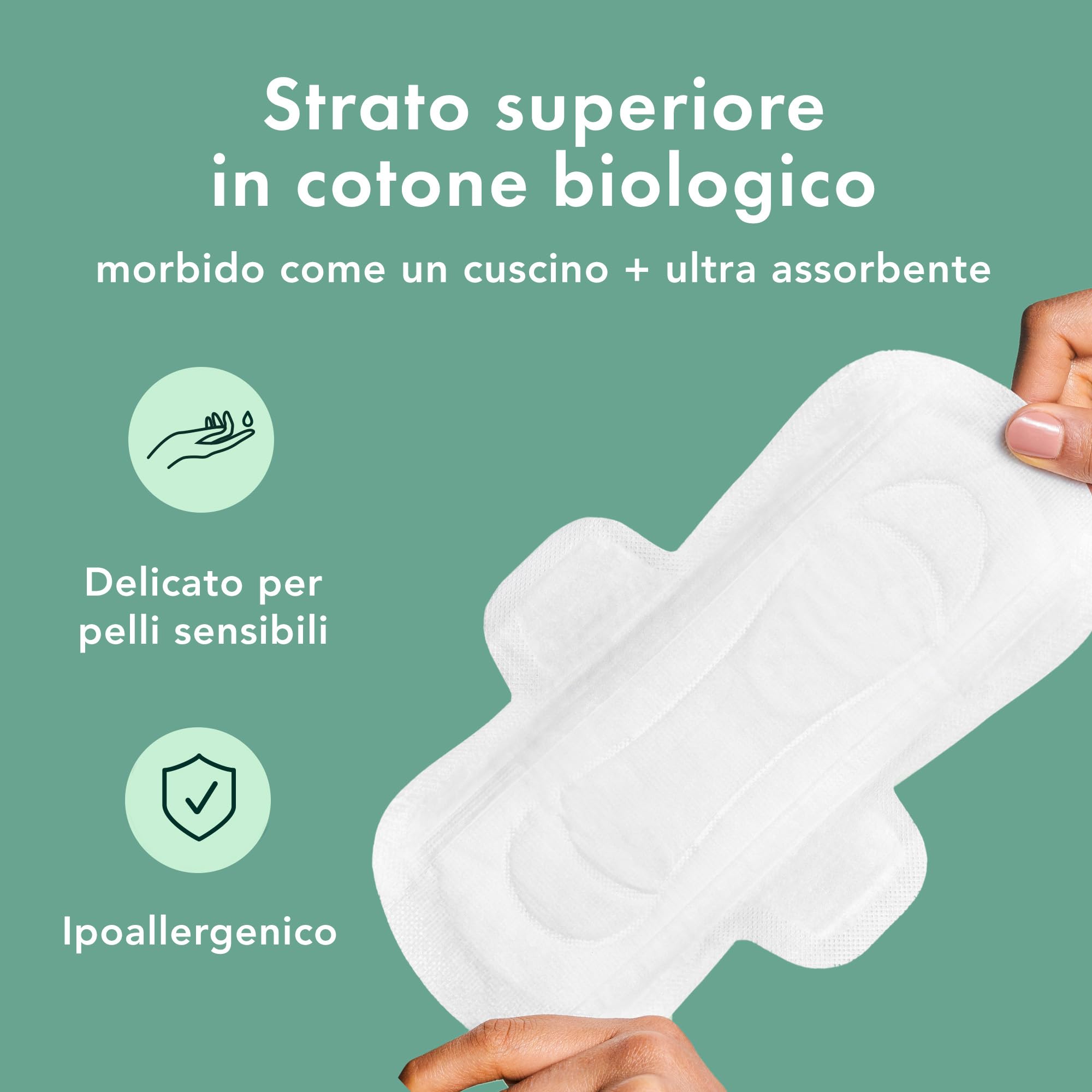 Rael Assorbenti Cotone Bio con Ali - Ultrasottile, Assorbenza Normale, Ipoallergenico, Inodore, Vegano, Cruelty Free (Regolare, 56 Pezzi)