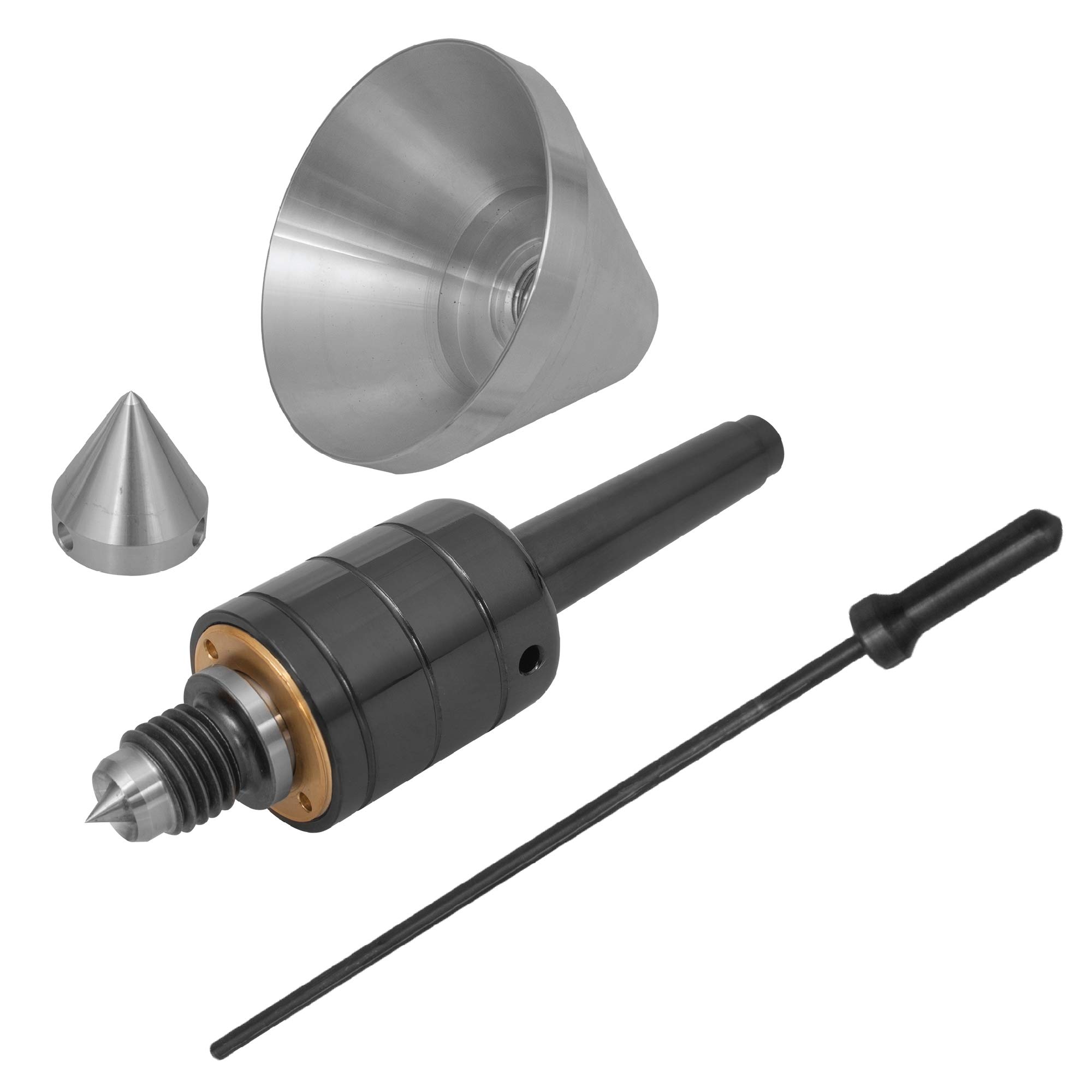 Heavy Duty Dual Bearing Live Center For Woodworking Lathes and Large or Small Wood Turning Projects. Ultra Smooth Live Center Performance with Minimal Play for MT2 Lathes