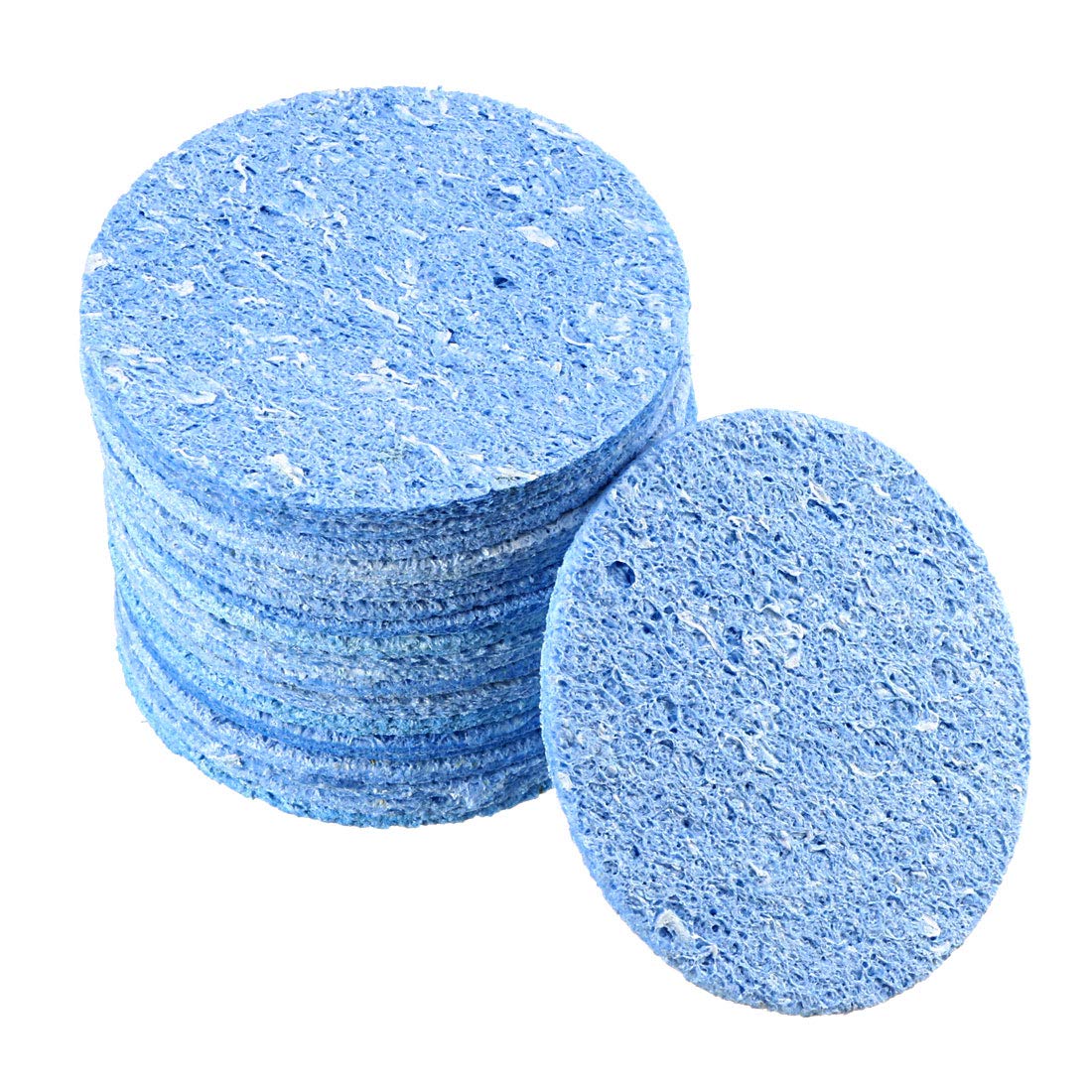 uxcell Soldering Sponge 55mmx2mm for Iron Tips Cleaner Round Blue 20pcs