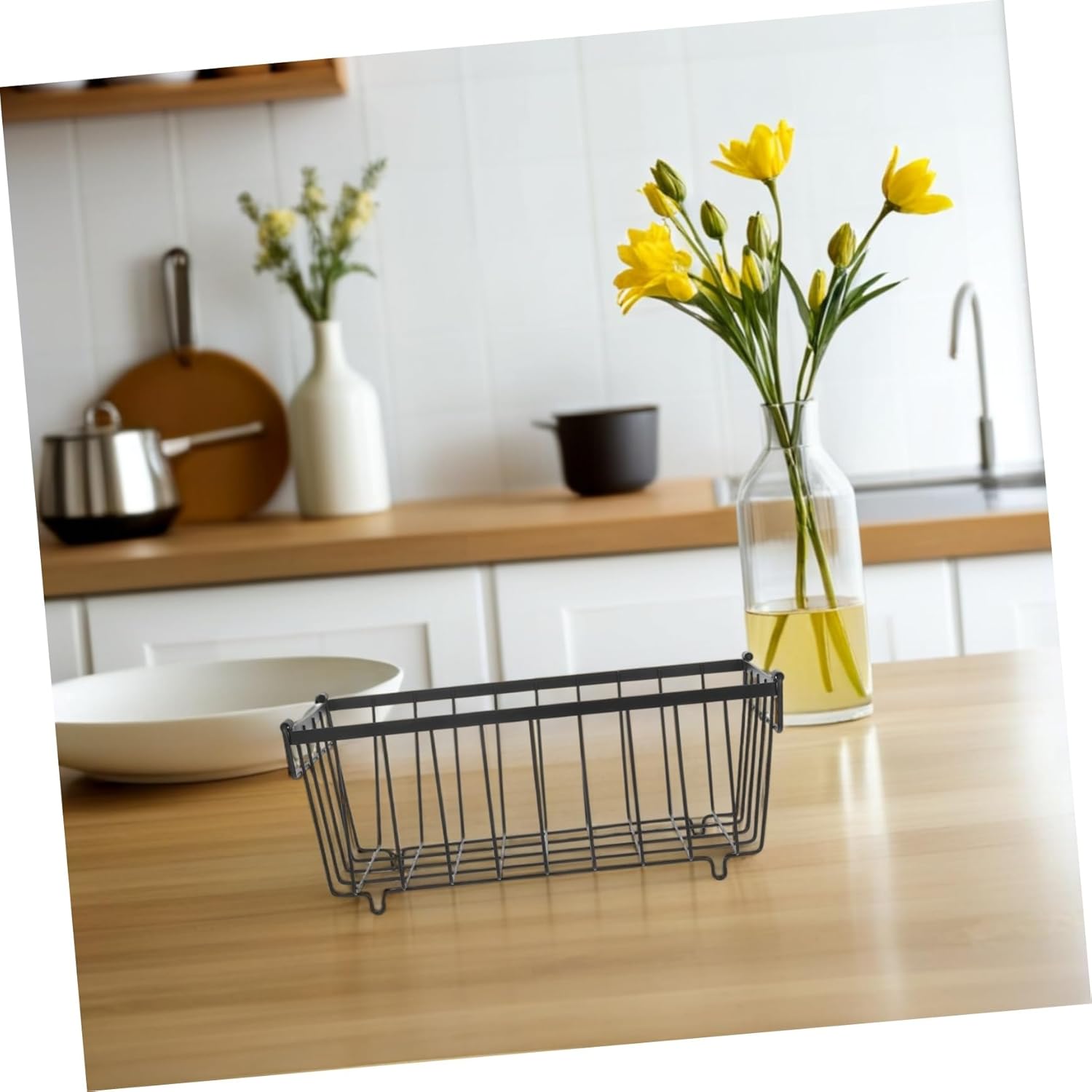 4pcs Freezer Organizer Bins Durable Iron Wire Storage Baskets with Handles for Chest Freezer and Kitchen Pantry Easy Access Food Storage