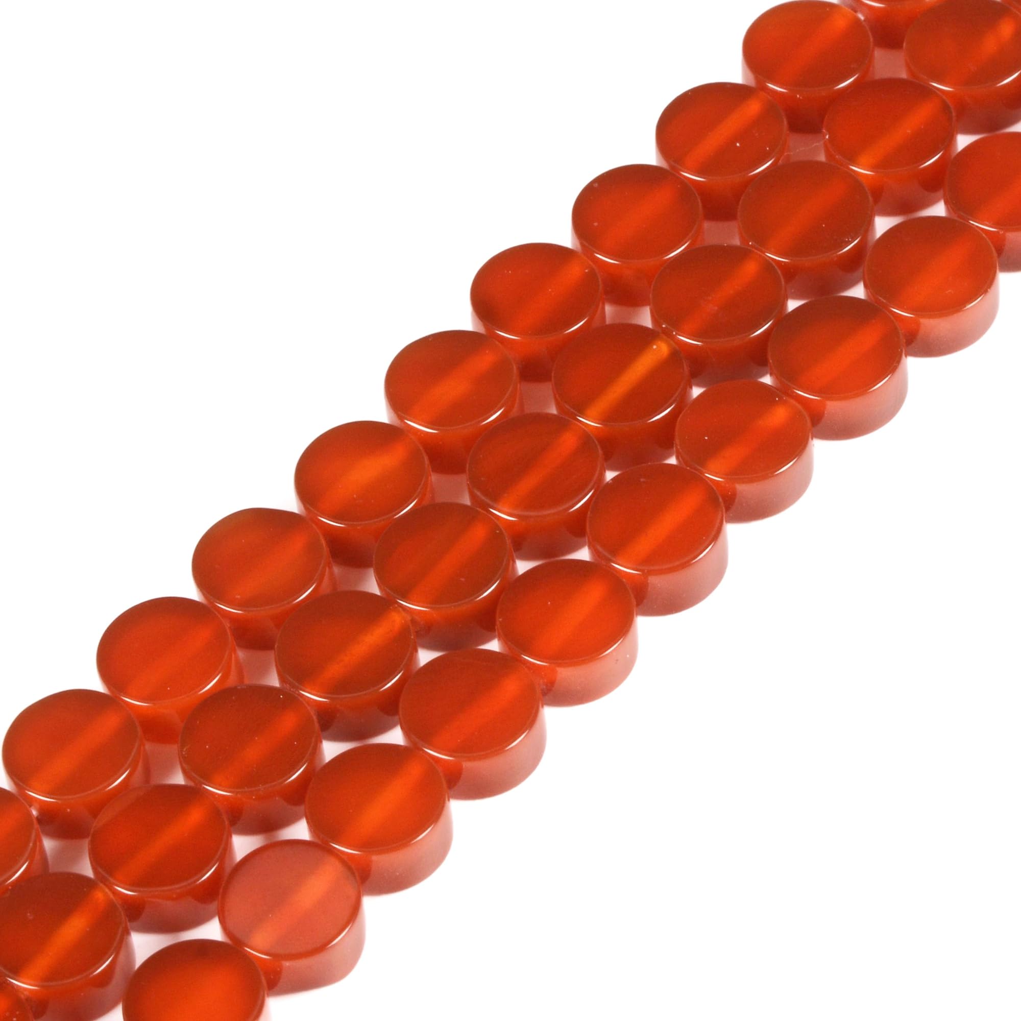 Agate rouge 10mm percée pour enfilage facile de fil robuste