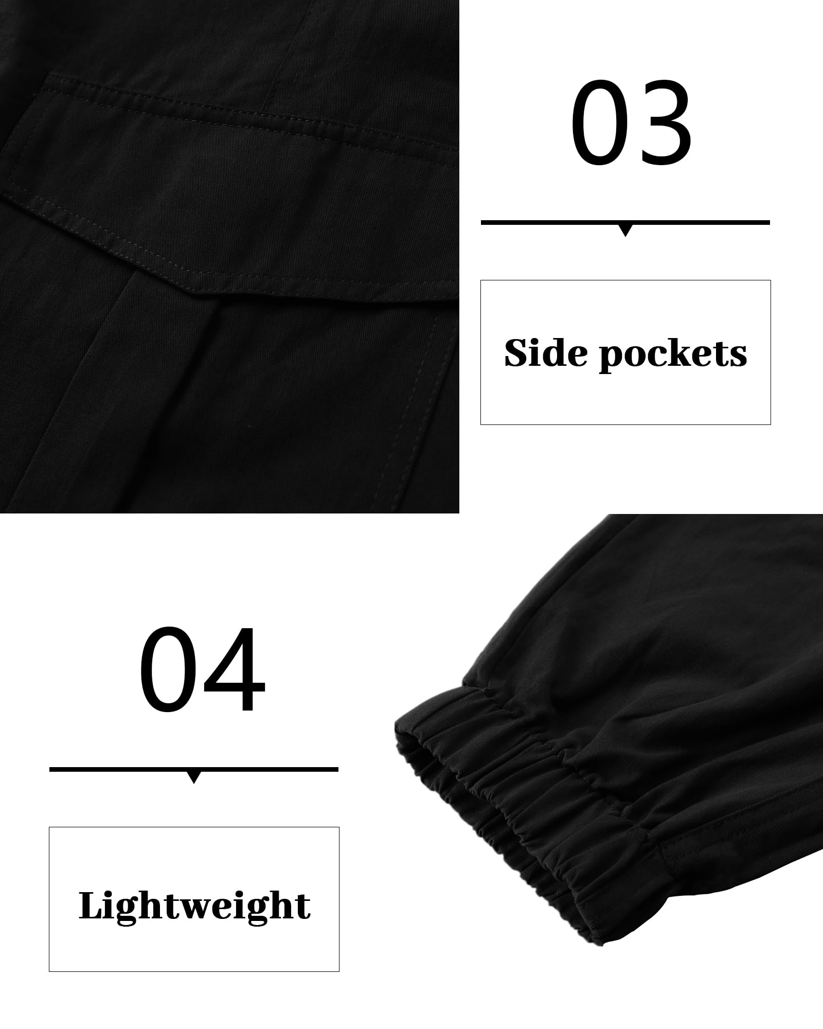 NANAMEEI Pantalon Cargo Homme en Coton Sport de Jogging Slim Fit Casual de Travail Taille Elastique avec 6 Poches