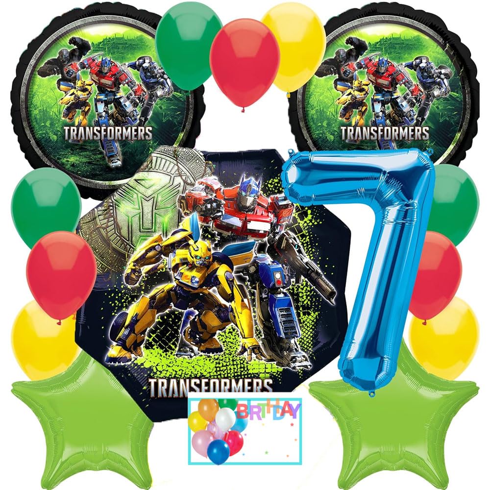 Anagram Foil Balloons, For Rise of the Beast Transformer's Party Theme Collection, Party Accessory, Multicolor, Licensed, 7th Birthday