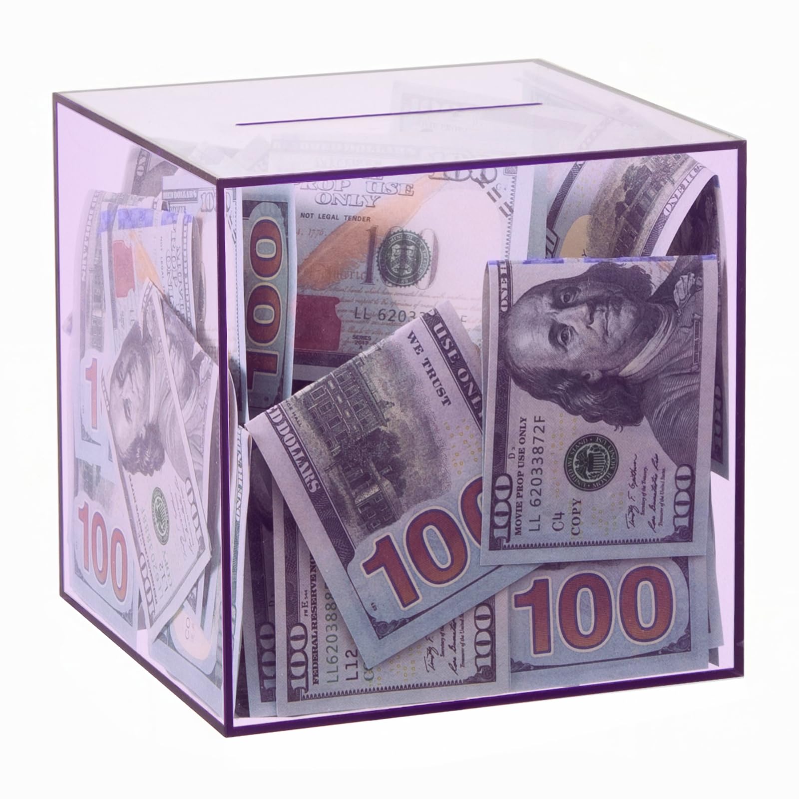 Clear Piggy Bank for Adults/Kids, Acrylic Unopenable Money Box for Cash Coin Saving, Must Break to Open, Money Saving Jar for Adults Boys Girls, Size