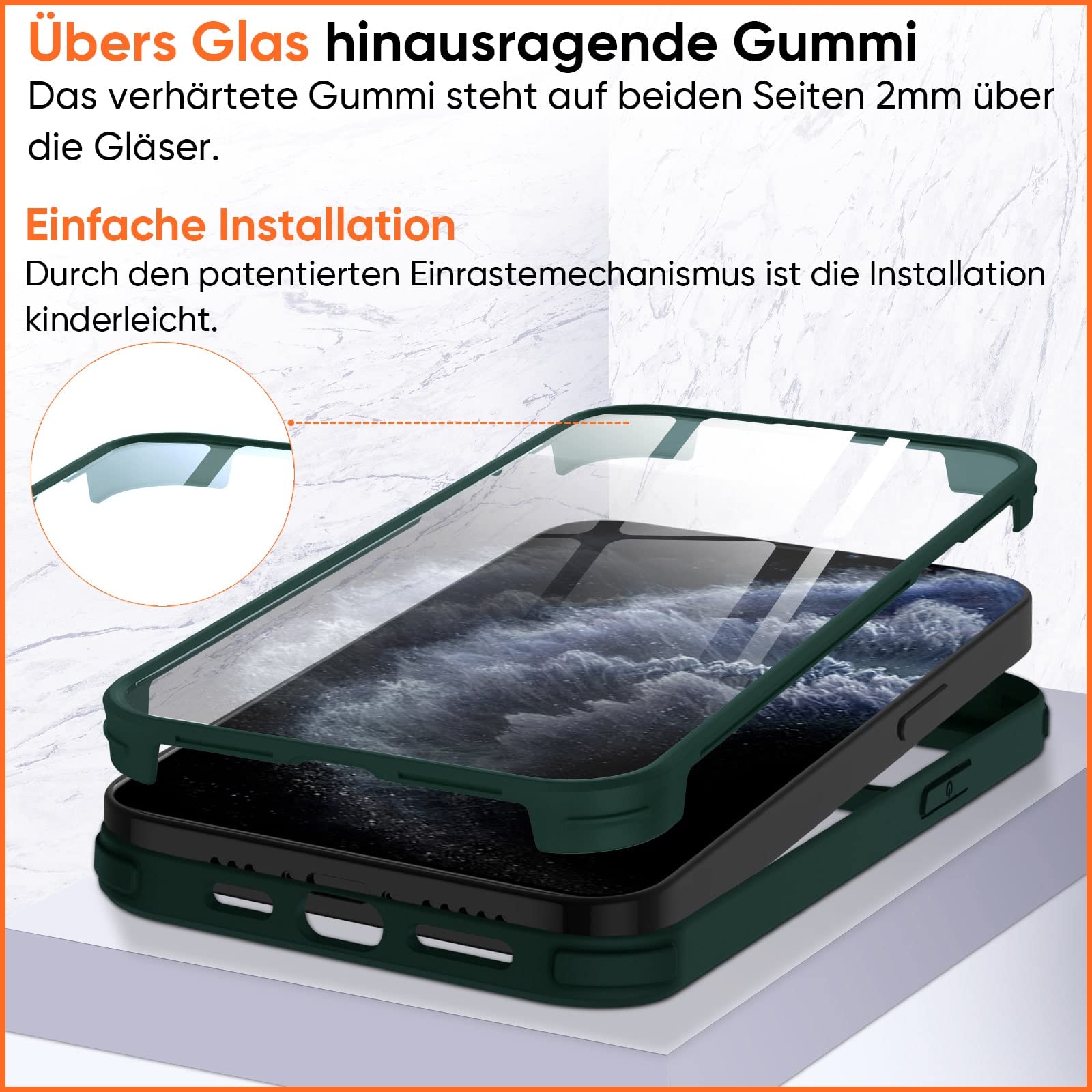 Niphabe 3 Pezzi Vetro Teperato Per IPhone 11 Con Protezione Fotocaera - Foto 3