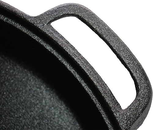 Miniatura 8 de Sartén de hierro fundido con tapa de vidrio templado, sartén profunda de hierro fundido de doble mango de 12 pulgadas con tapa para cocina y