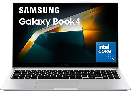 Samsung Galaxy Book4 (Silver, 16GB RAM, 512GB SSD) | 15.6″ Full HD Screen | Intel Core 5 120U Processor | Windows 11 Home | MS Office 2021 |…